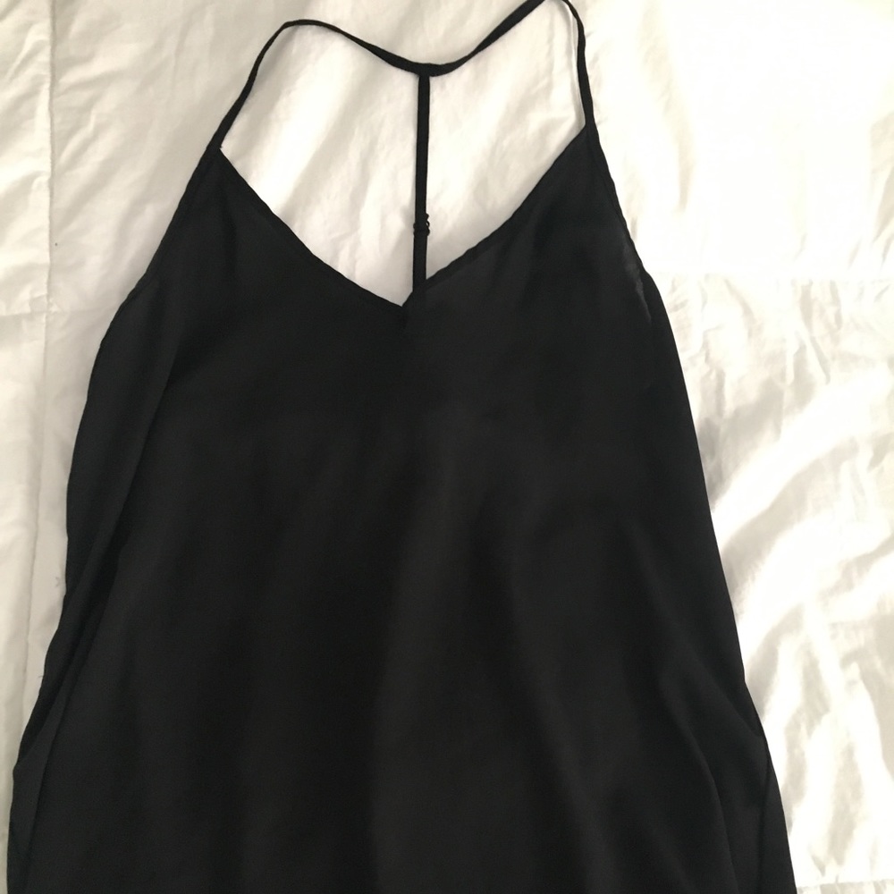 Black silk tank